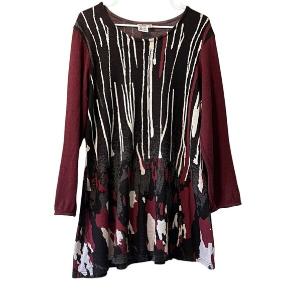 parsley &sage Colorful Sweater Tunic Boho Dress long sleeve Size Large Peasant - Picture 1 of 9